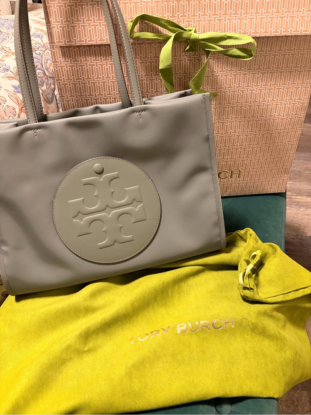 Tory Burch Small Ella in Stone Tote Bag